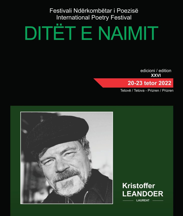 SWEDISH POET KRISTOFFER LEANDOER – WINNER OF THE “NAIM FRASHERI” LITERARY AWARD